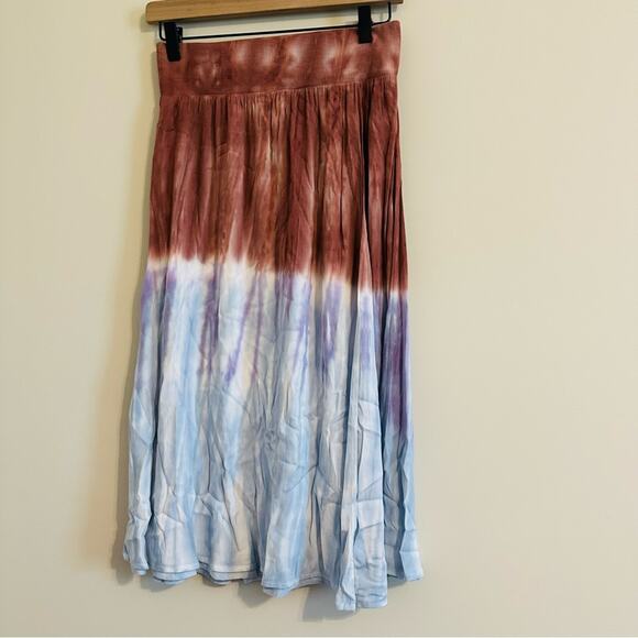 Chaser NWT Stretch Silky Tie Dye Midi Skirt Size XS - Picture 2 of 5